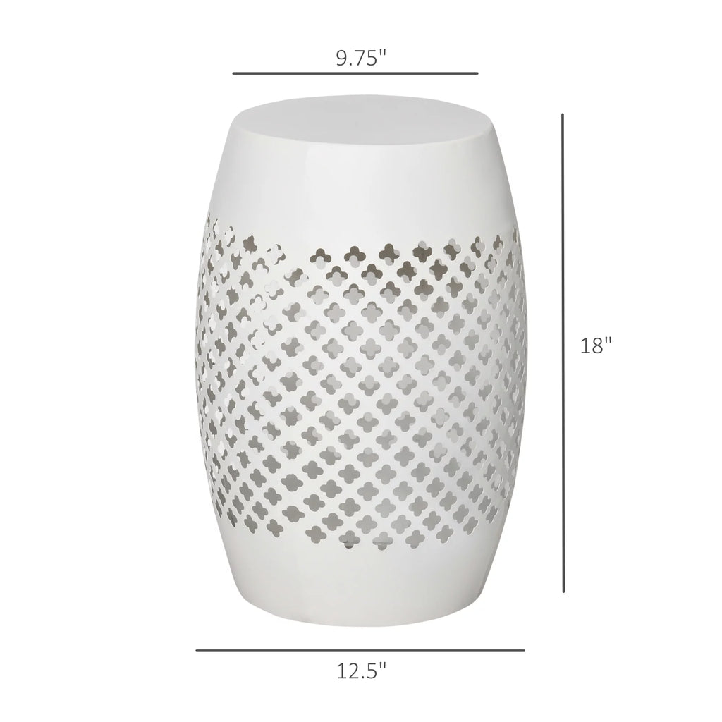 12.5" White Steel Round Side Table P23803