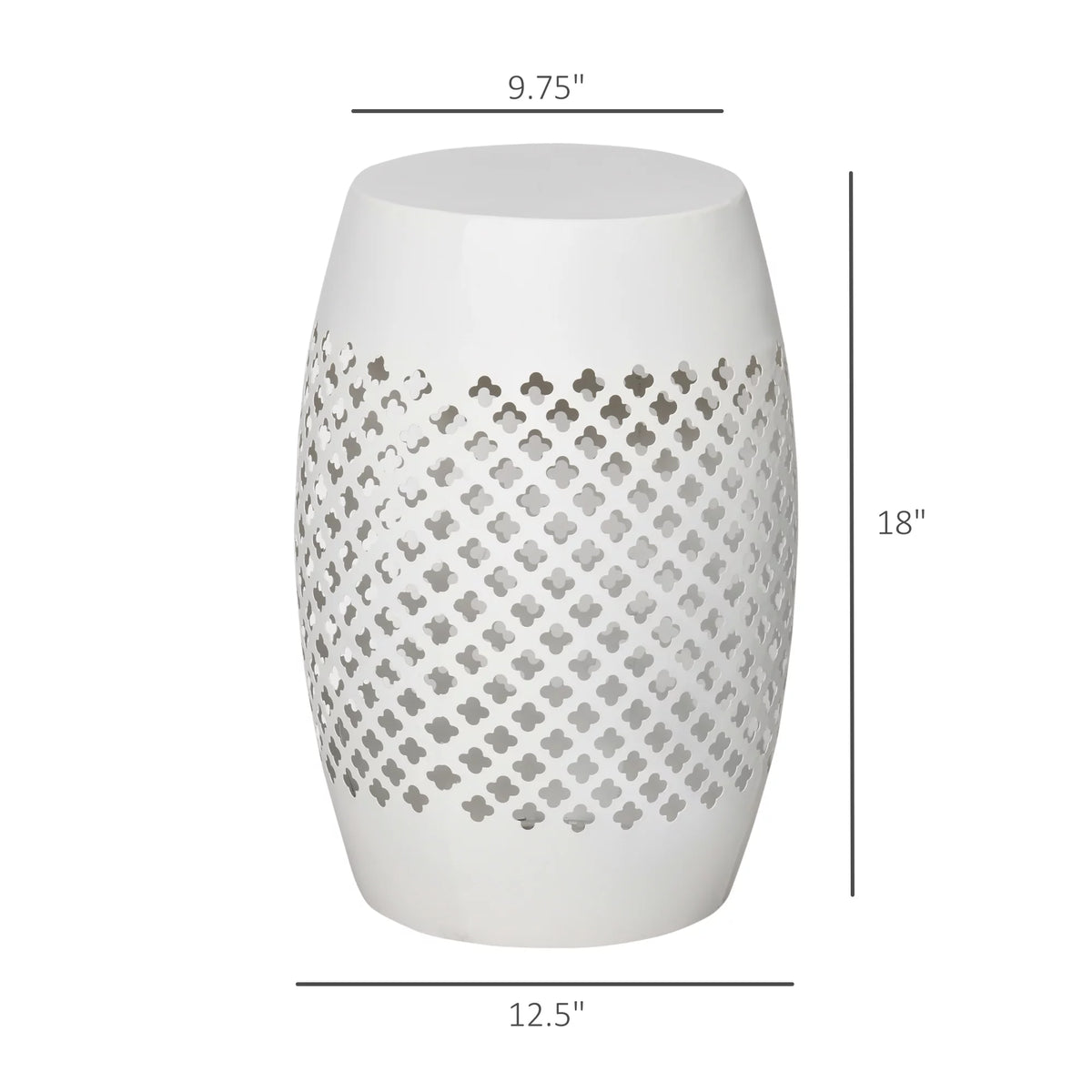 12.5" White Steel Round Side Table P23803