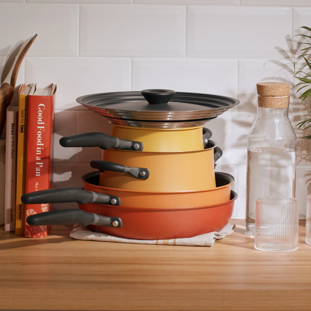 6 Piece Aluminum Nonstick Stainless Steel Cookware Set A770221