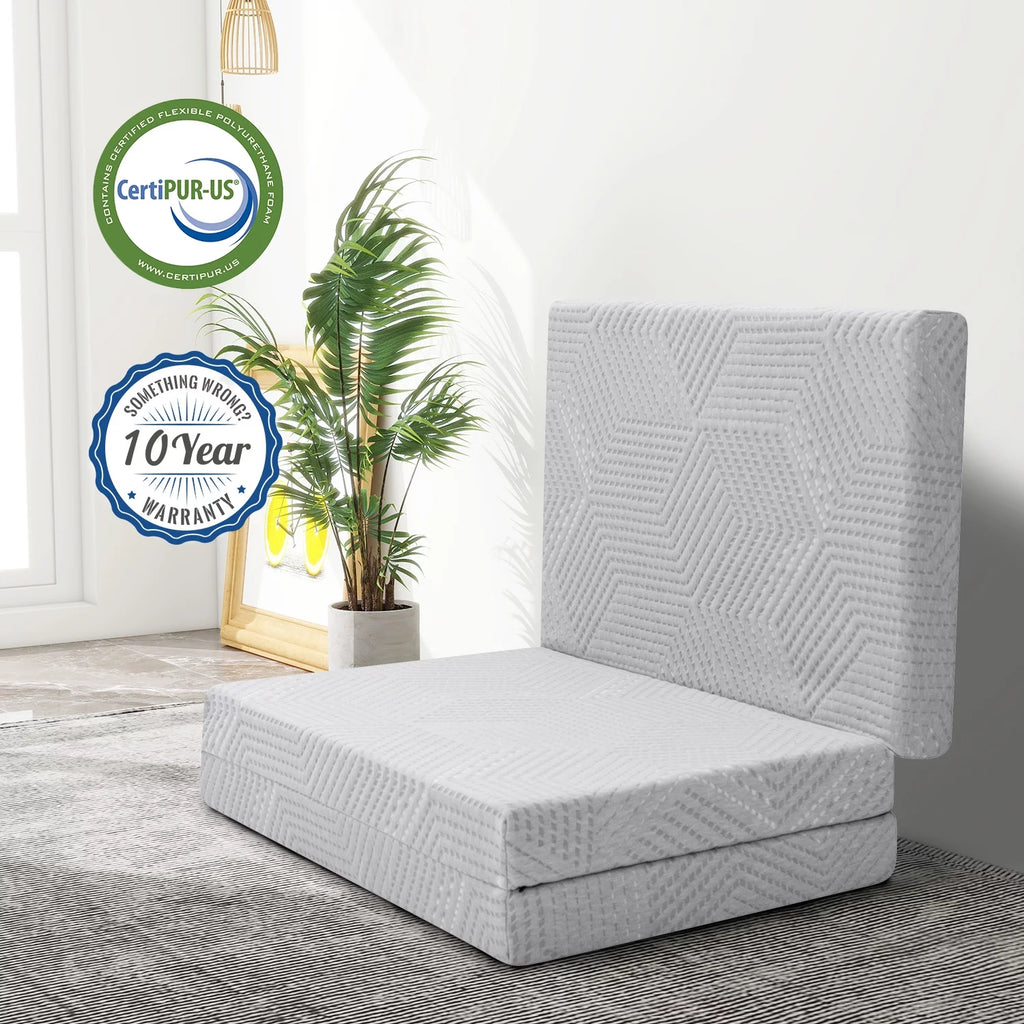 4 Inch Tri Folding Memory Foam Mattress Queen C90016