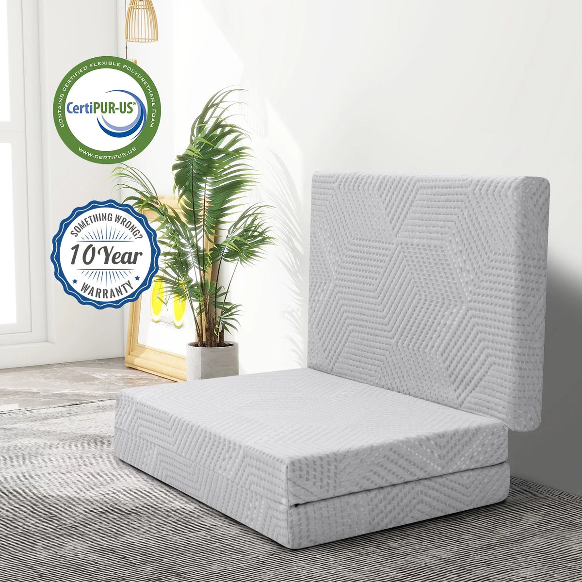 4 Inch Tri Folding Memory Foam Mattress Queen C90016