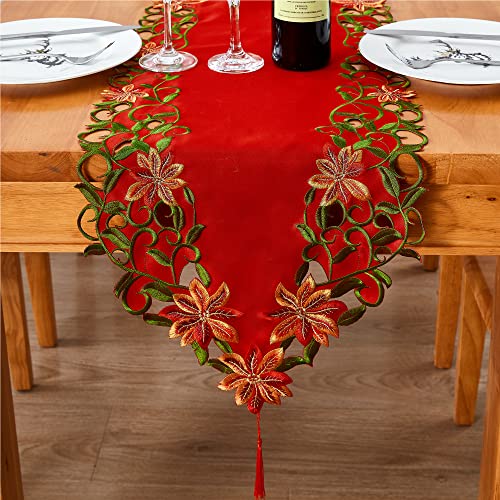 Embroidered Christmas Table Runner 15x87 Inch B1397