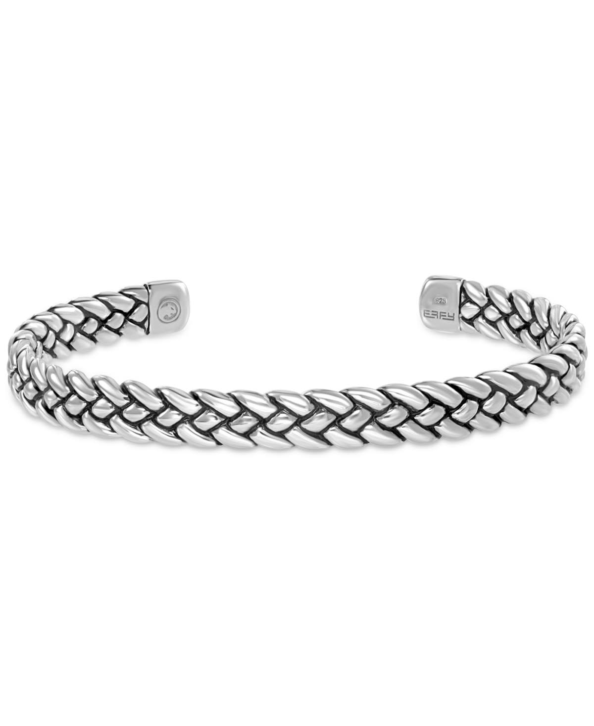 Men's Braided Bangle Bracelet in Sterling Silver X525788
