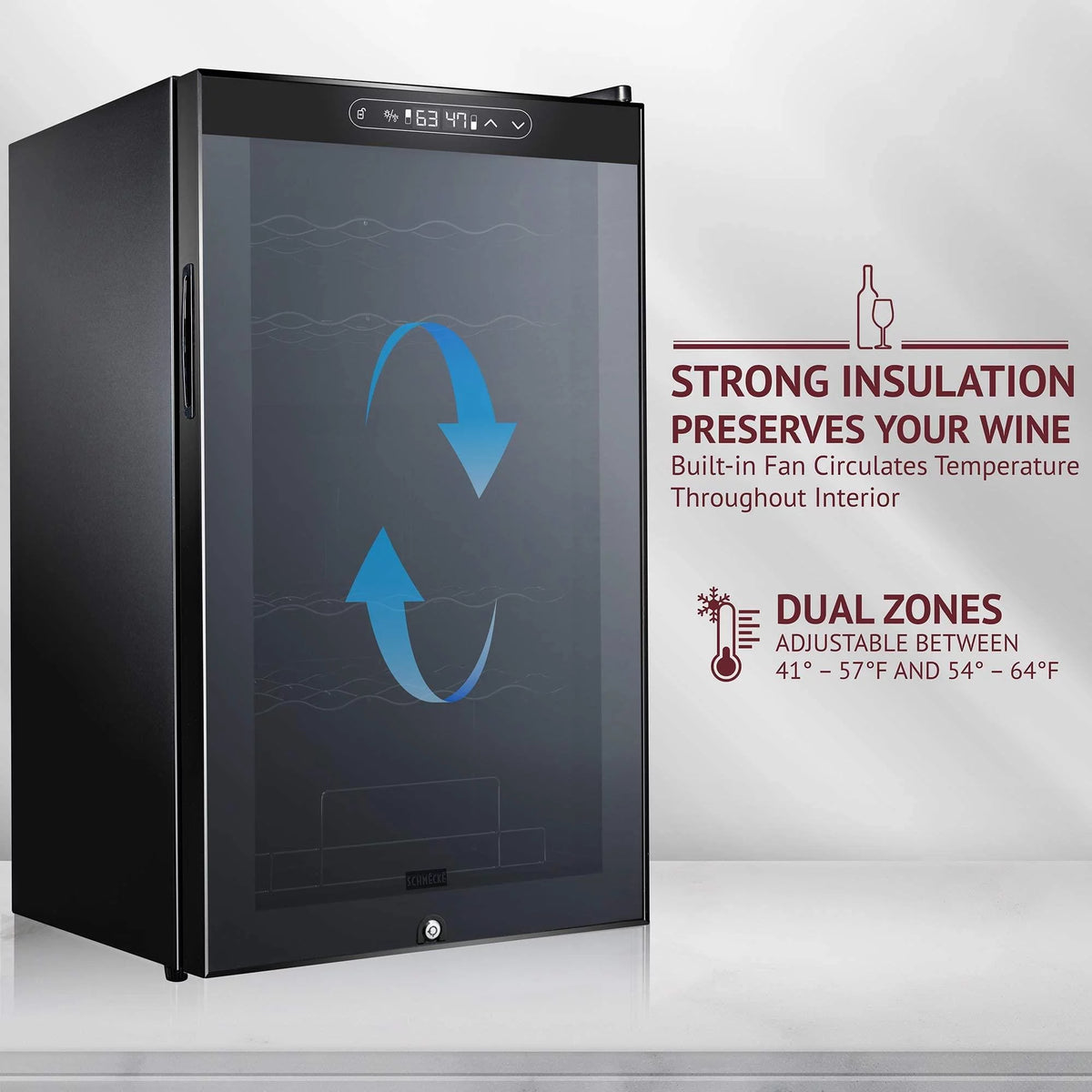 Dual Freestanding 33 Bottle Wine Cooler H237151