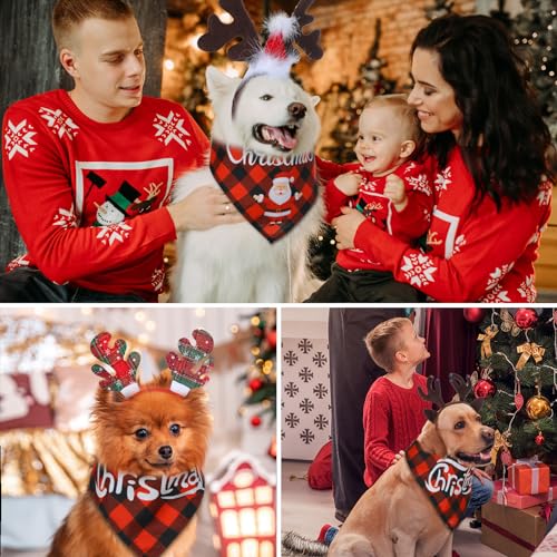 12 Pc Christmas Dog Bandanas Set S742