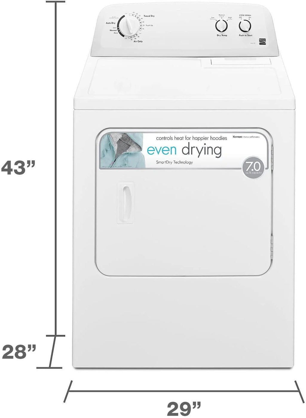Electric Dryer 7 Cu. ft. White S3227