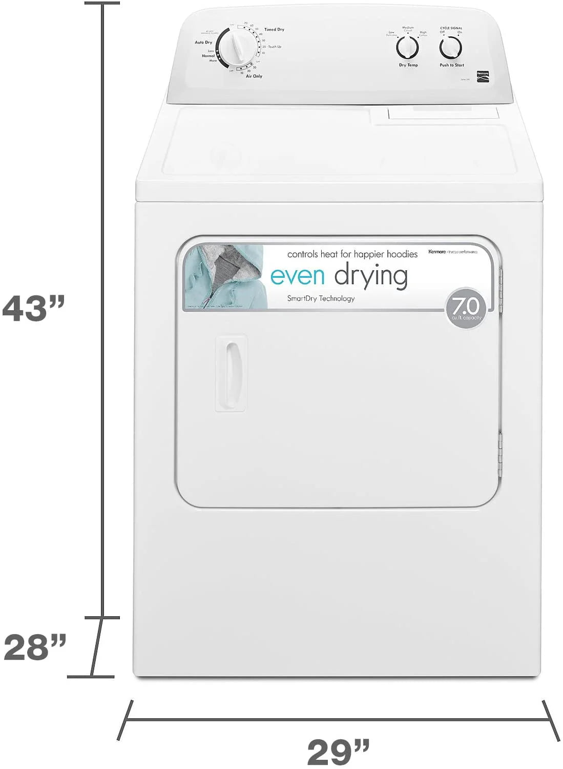 Electric Dryer 7 Cu. ft. White S3227