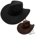 Wide Brim Felt Cowboy Hat with Belt Buckle F94664
