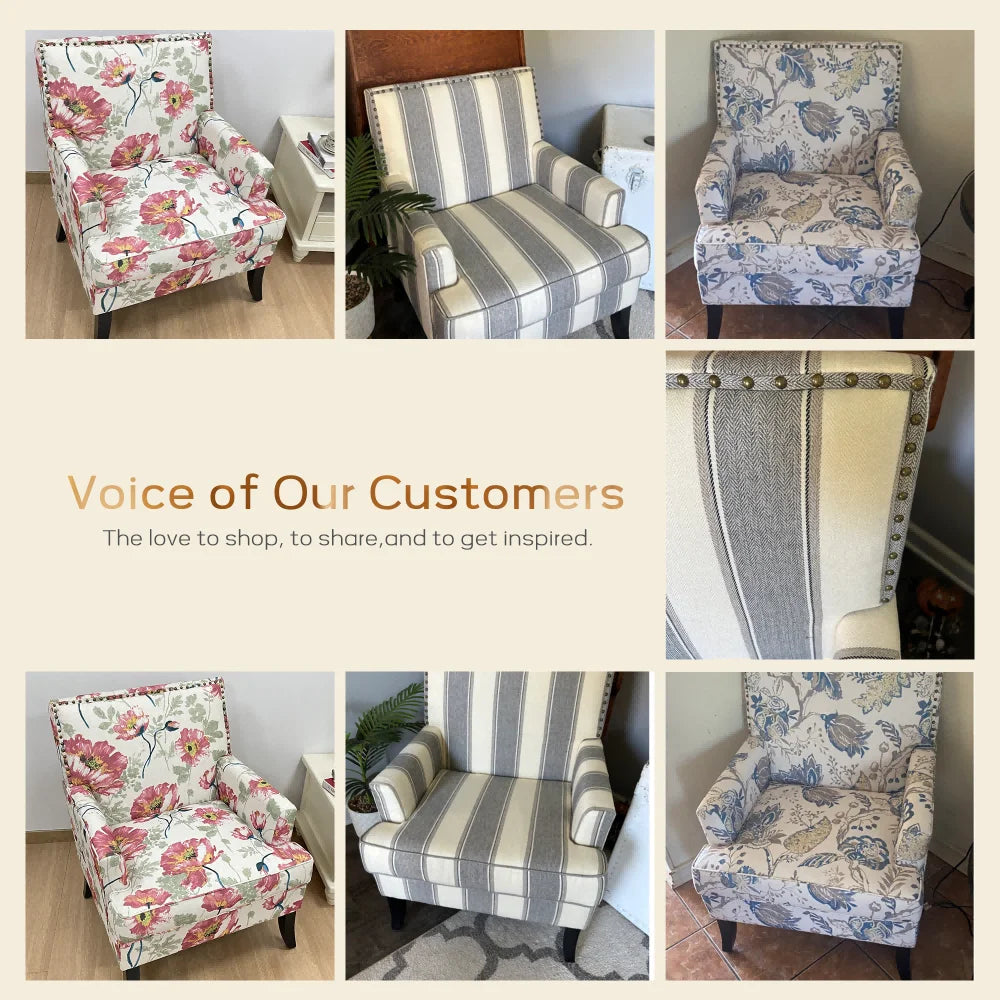 Set of 2 Upholstered Accent Chair with Wooden Legs H356
