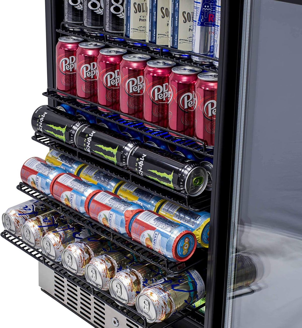 Large 177 Can Beverage Refrigerator Cooler Stainless Steel D174