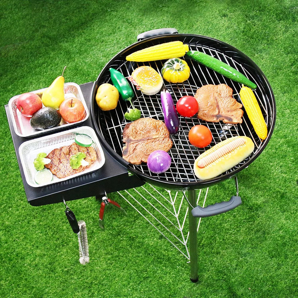 Black Powder Coated Steel Grill Table Shelf O112056