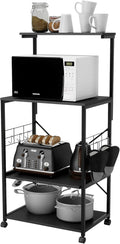 4 Tier Kitchen Storage Cart with Side Hooks J4329