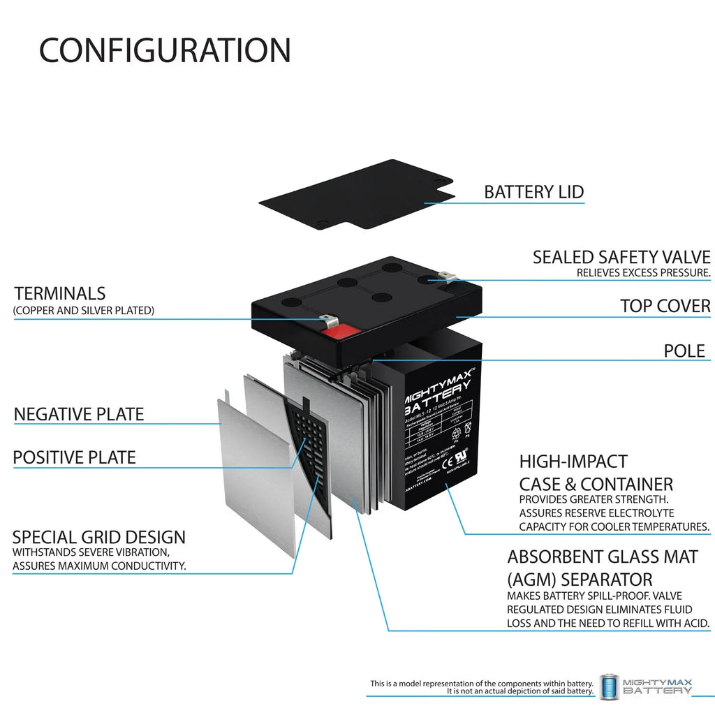 12V 5AH Rechargeable Sealed Lead Acid Battery C276