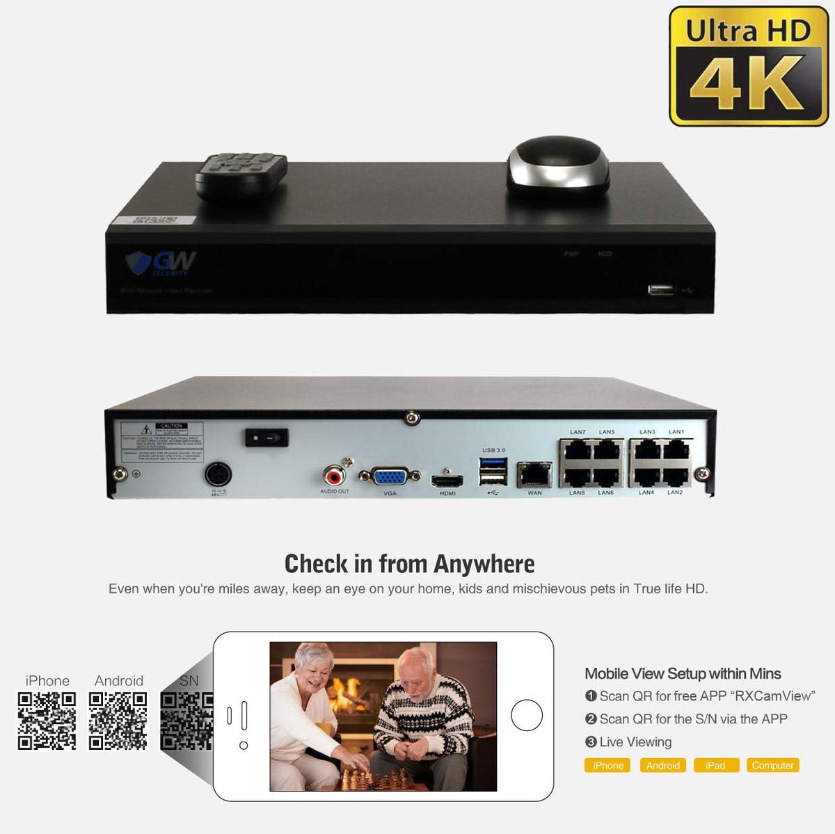 4K 8MP PoE Security Camera System with 5X Optical Zoom P737991