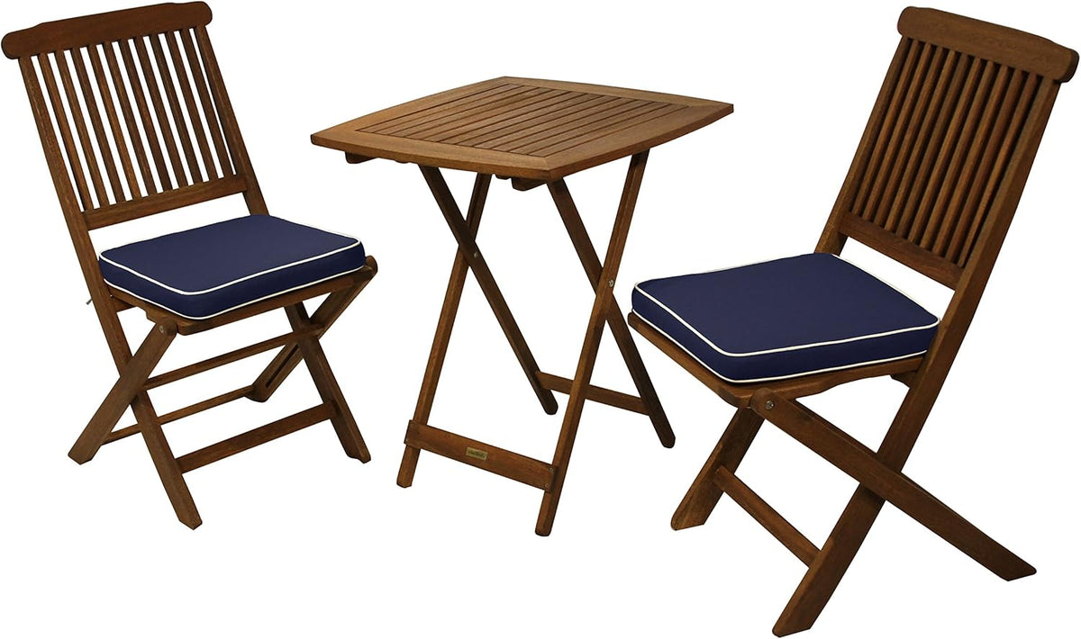 Eucalyptus 3 Piece Square Bistro Outdoor Furniture Set G88527