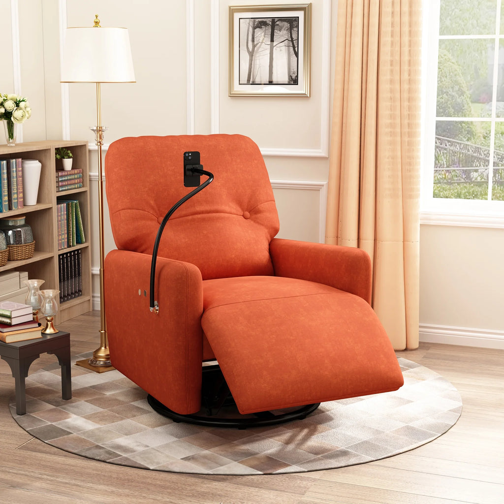 Orange 270 Degree Swivel Electric Recliner Sofa D88227