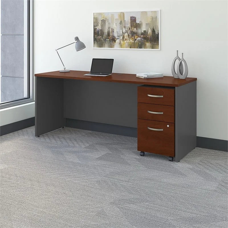 72W x 24D Engineered Wood Office Desk with Drawers R4083
