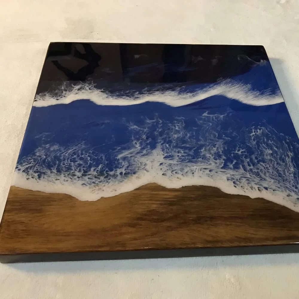 Natural Edge Epoxy Resin Wood Coffee Table Hairpin Legs Y578480