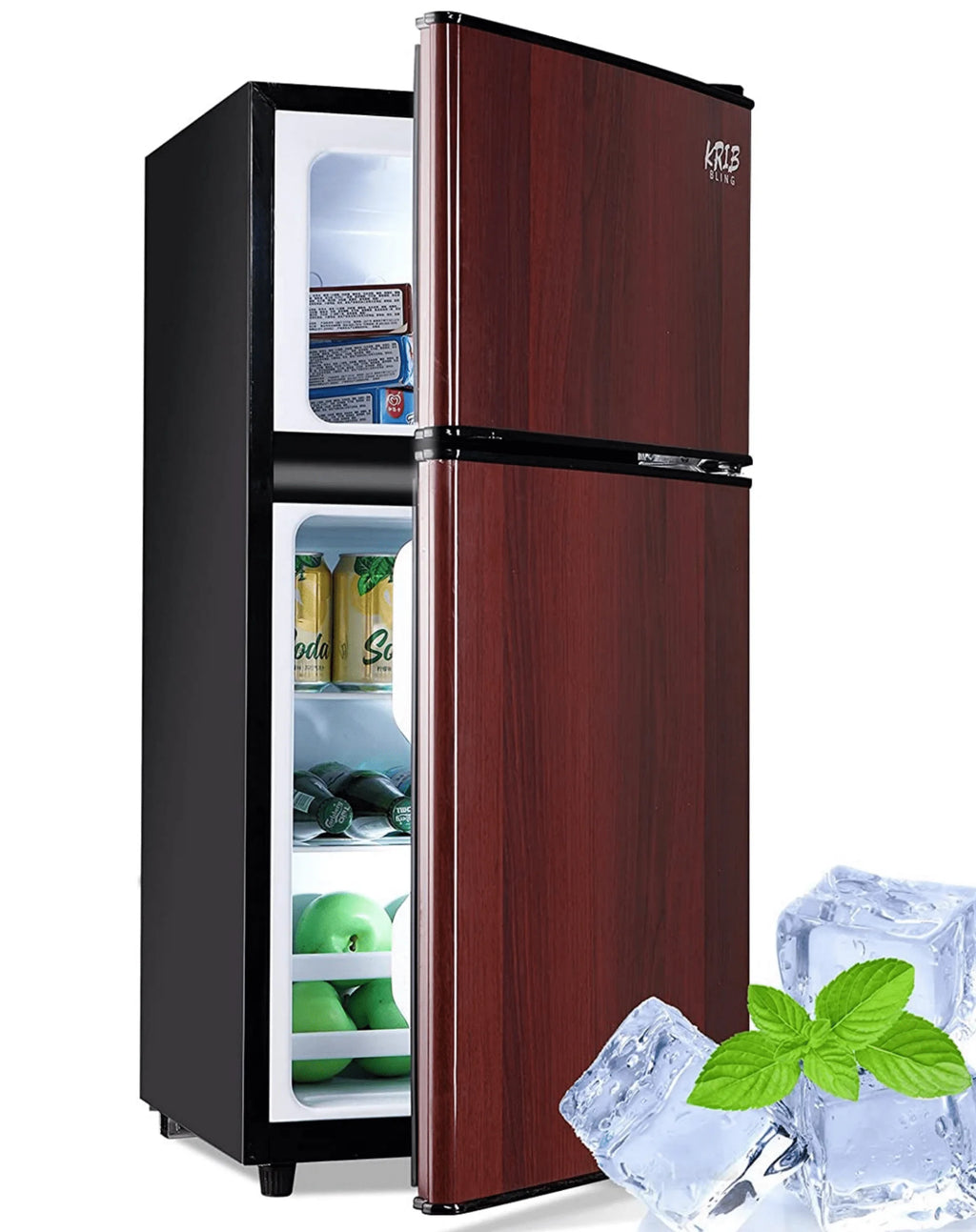 3.5 cu.ft Two Door Compact Refrigerator with Freezer, Red A119724