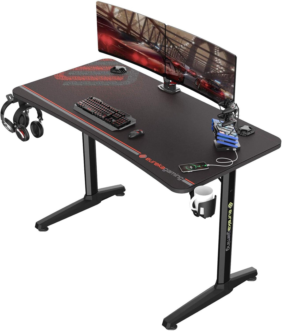 Black 60 Inch Gaming Desk I176065