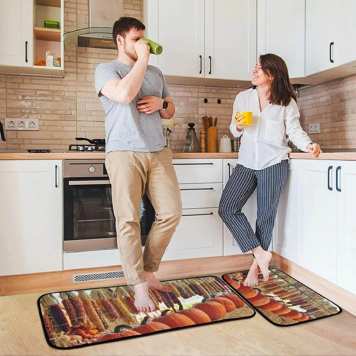 Kitchen Rugs Set of 2 Washable Floor Runner Area Rug F723