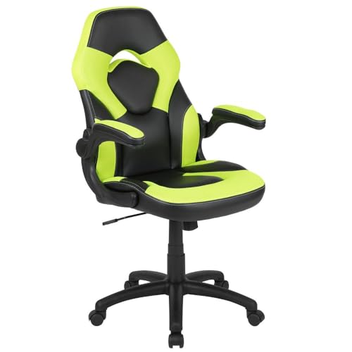 High-Back Blue/Black Gaming Chair with Flip-Up Arms D7123