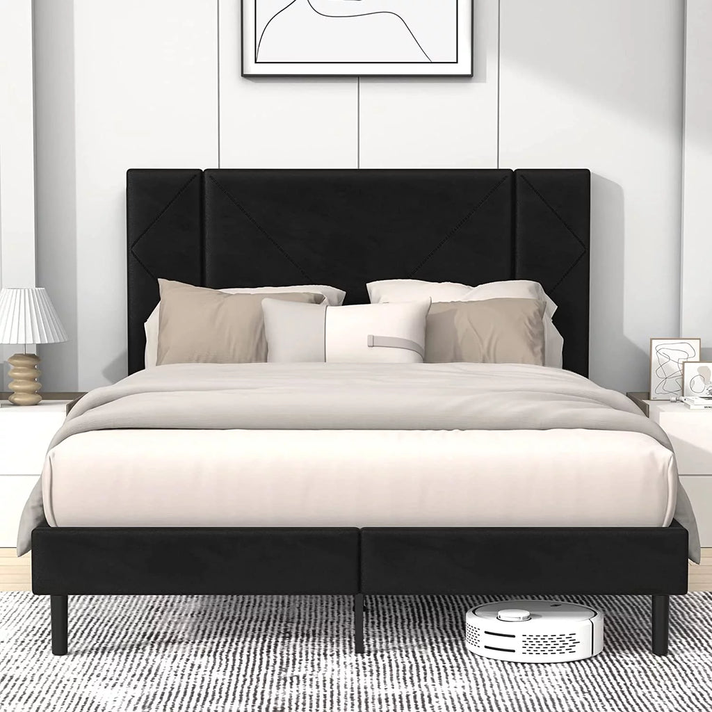 Queen Velvet Upholstered Bed Frame C1511