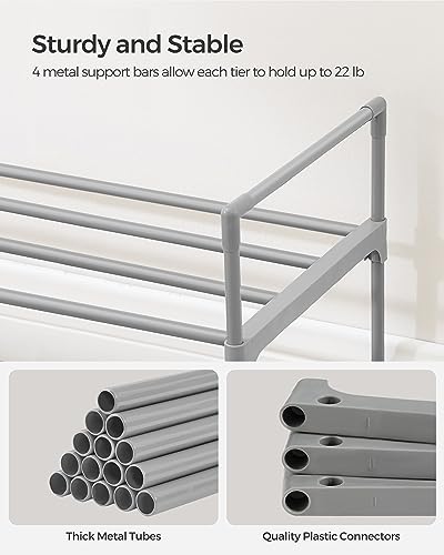 Black 3 Tier Metal Shoe Rack W456