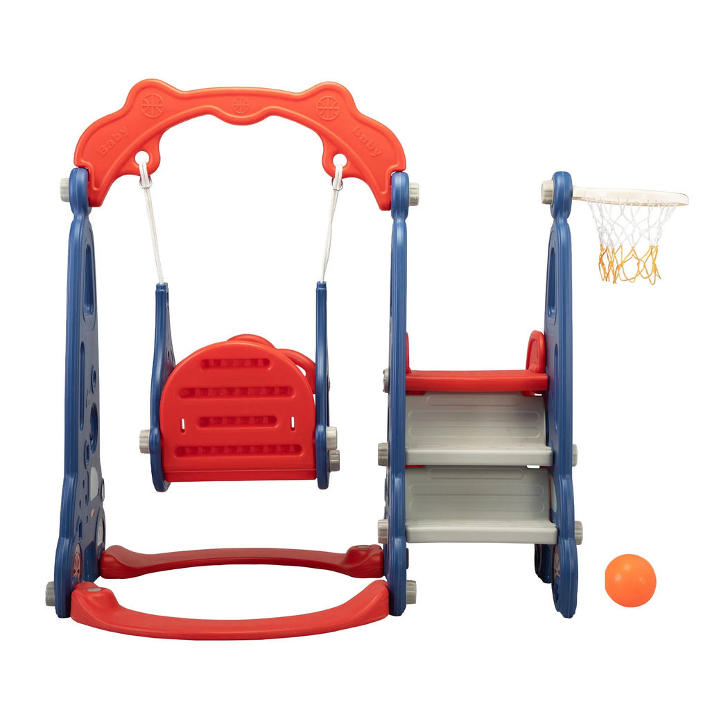 Toddler Slide and Swing Set with Basketball Hoop A988772