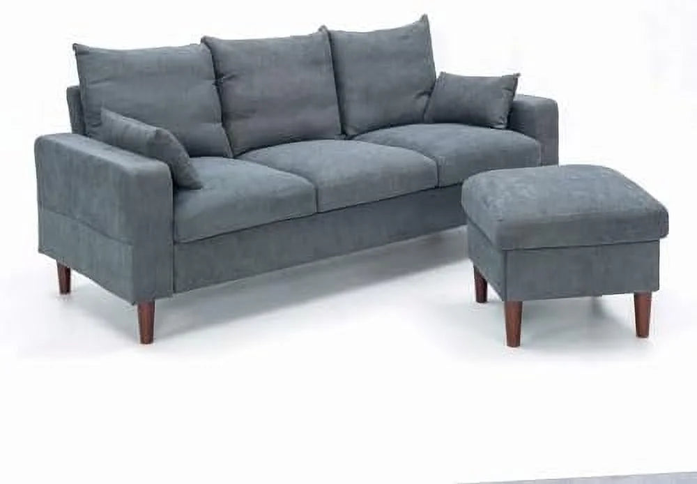 Grey Reversible L-Shaped Sectional Sofa W993