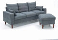 Grey Reversible L-Shaped Sectional Sofa W993