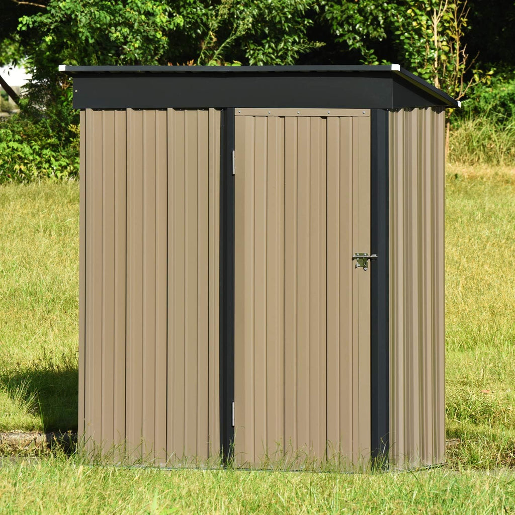5x3 FT Galvanized Steel Outdoor Storage Shed A50716