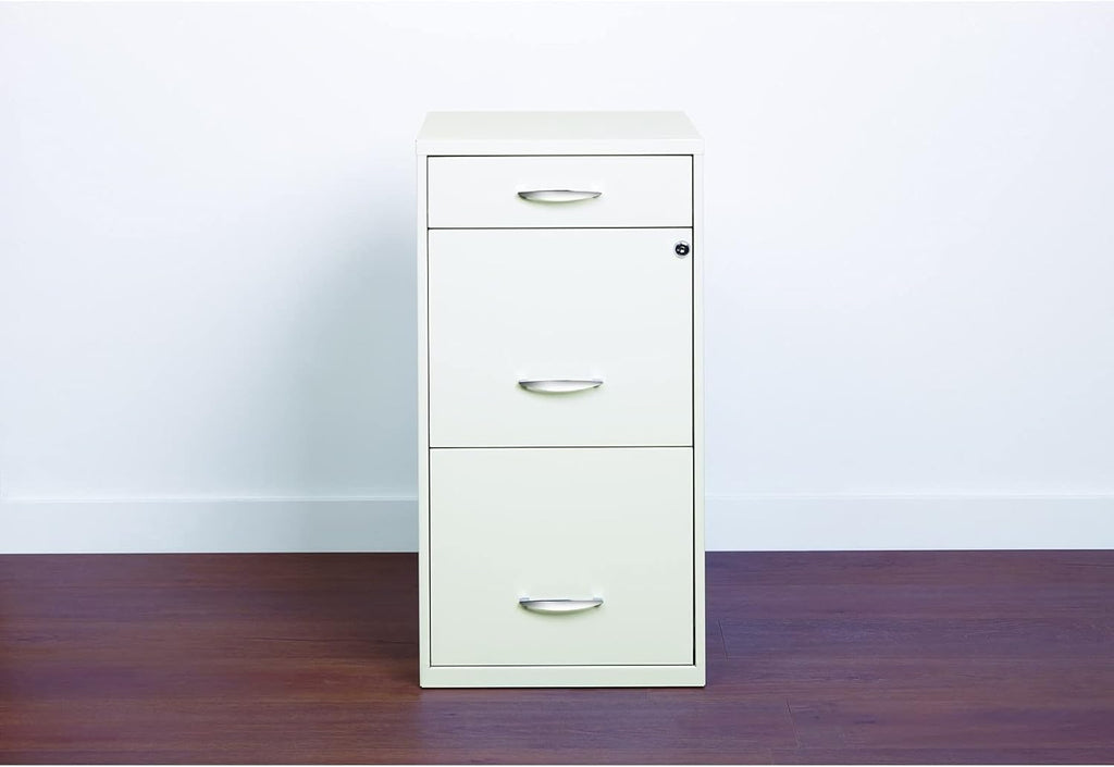 18 Deep 3 Drawer Steel File Cabinet in White I88305