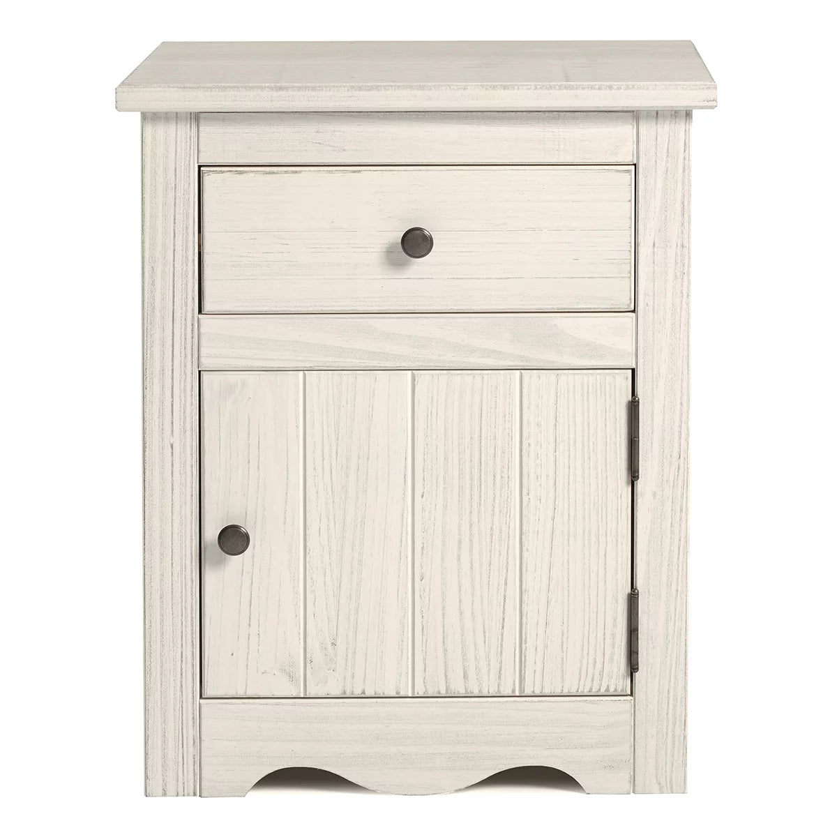 White 1 Door 1 Drawer Wood Nightstand F839