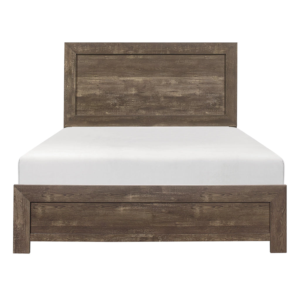 King Size Sleigh Bed Dresser Mirror Night Stand Rustic Brown Q672211