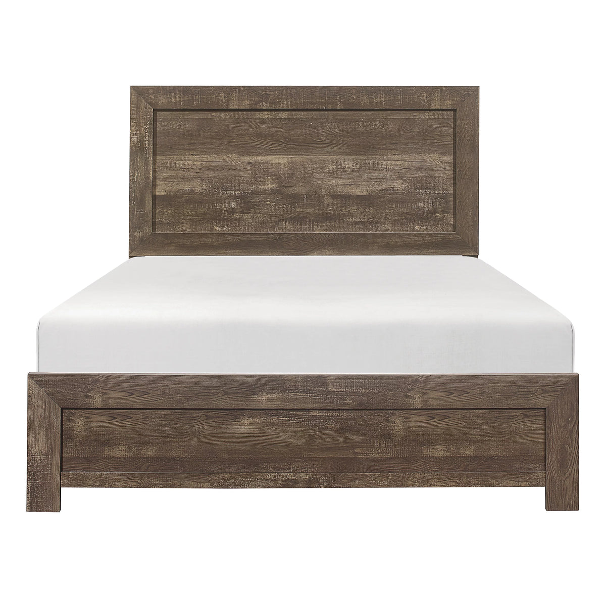 King Size Sleigh Bed Dresser Mirror Night Stand Rustic Brown Q672211