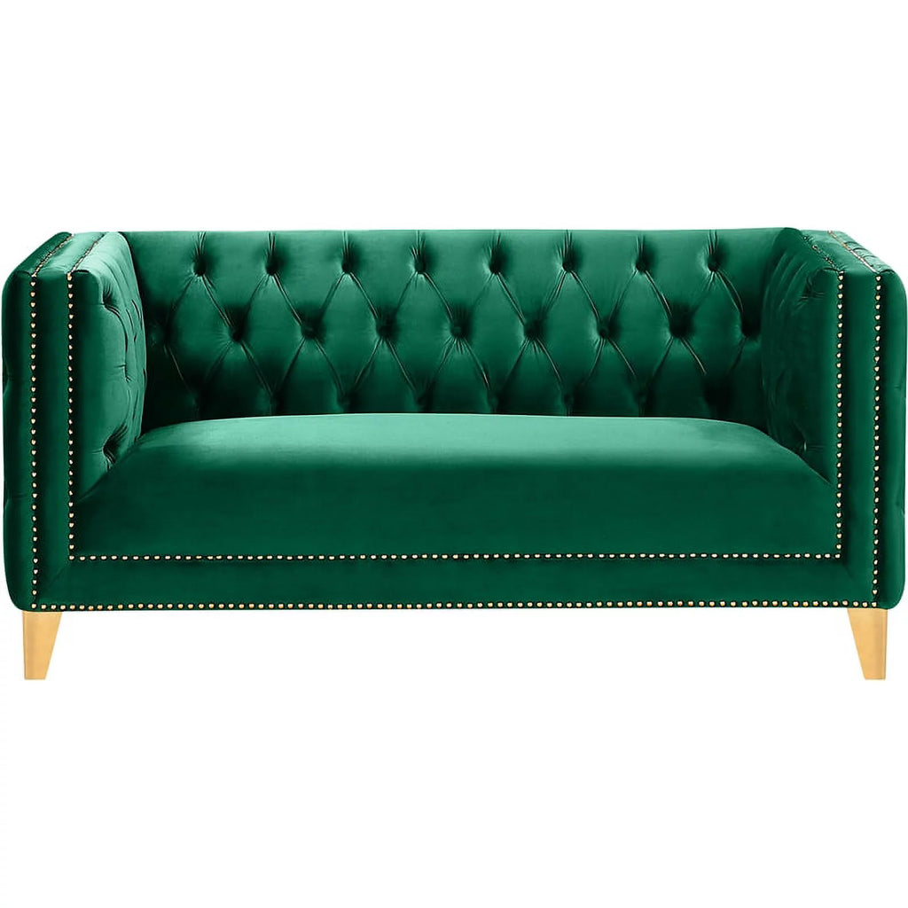 Green Velvet Loveseat B7882