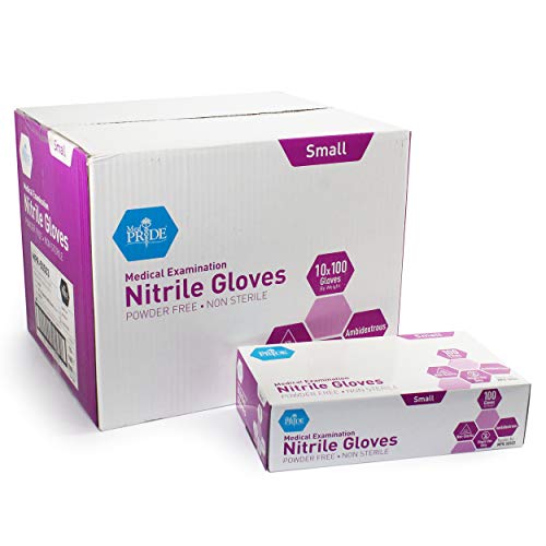 Powder-Free Nitrile Exam Gloves, Iris Blue, Medium, Box/100 Y569442