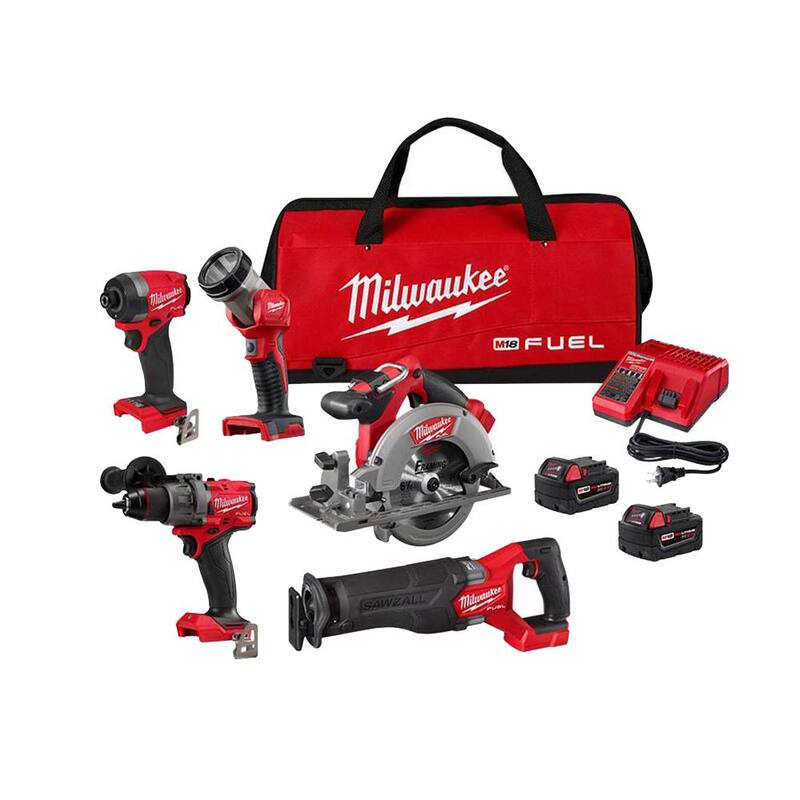 18V Lithium-Ion Brushless Cordless Combo Kit (5-Tool) with Two 5.0 Ah Batteries Z5595