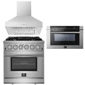 30 Inch Gas Range, Wall Mount Range Hood, Microwave Drawer R83382