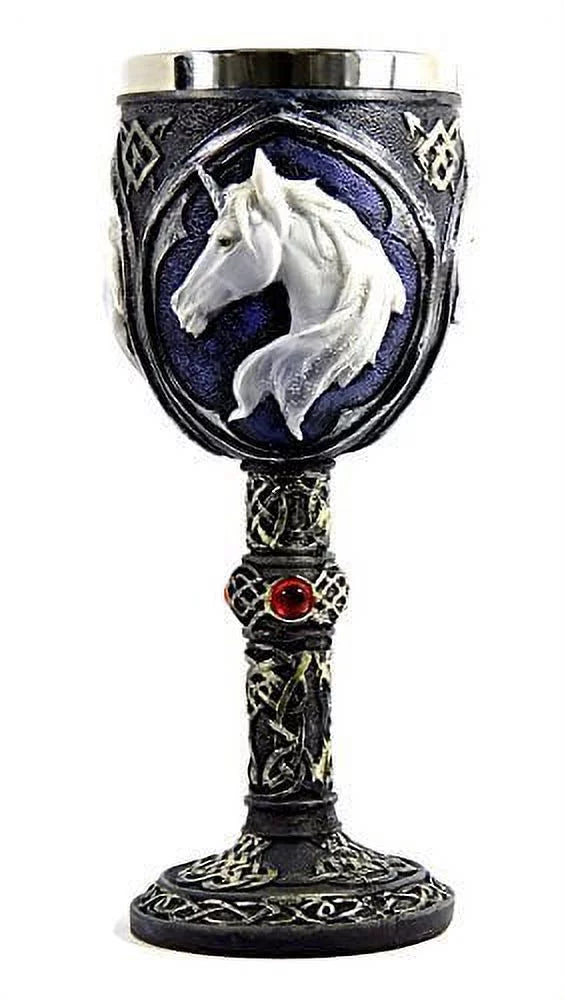 White Unicorn Head Goblet Y6172