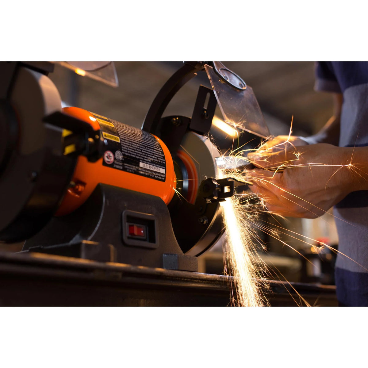 6-Inch Single Speed Bench Grinder with Work Light T76301