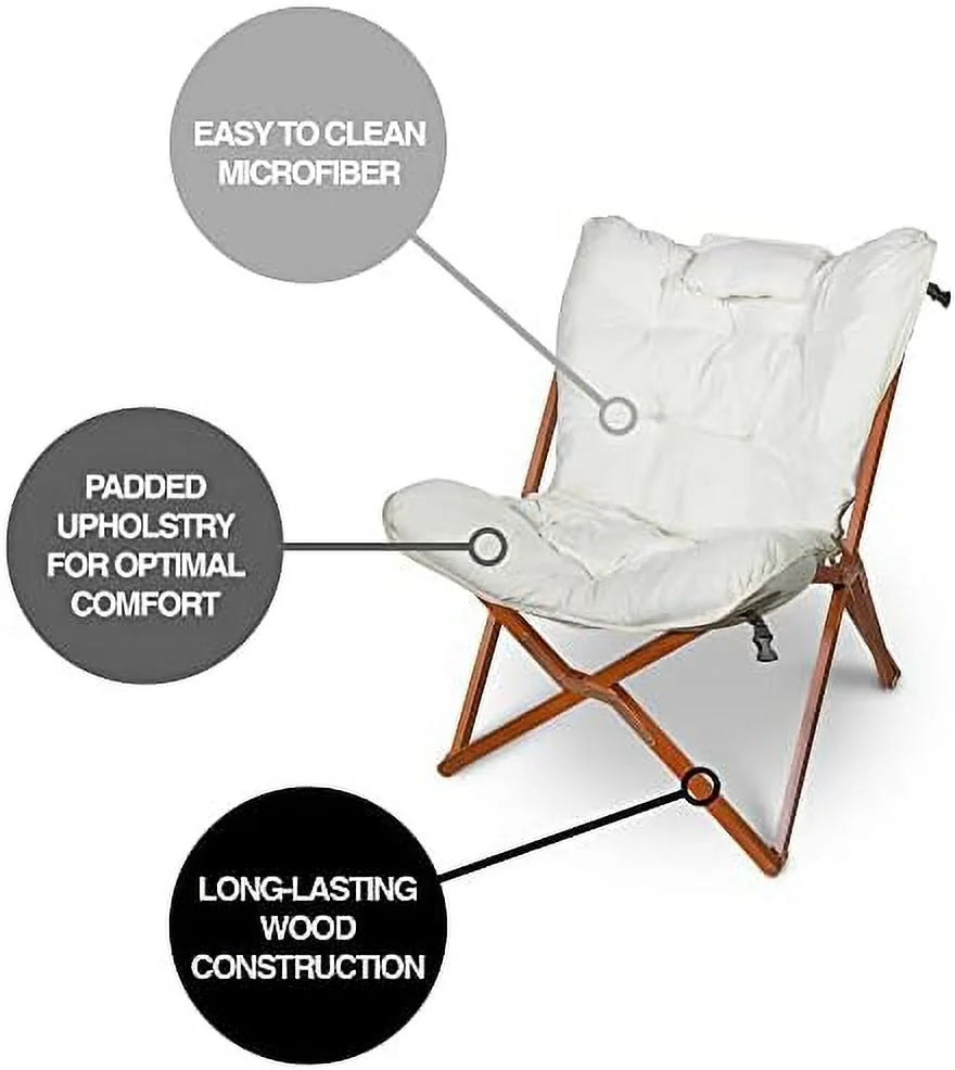 White Wood Folding Accent Chair P255