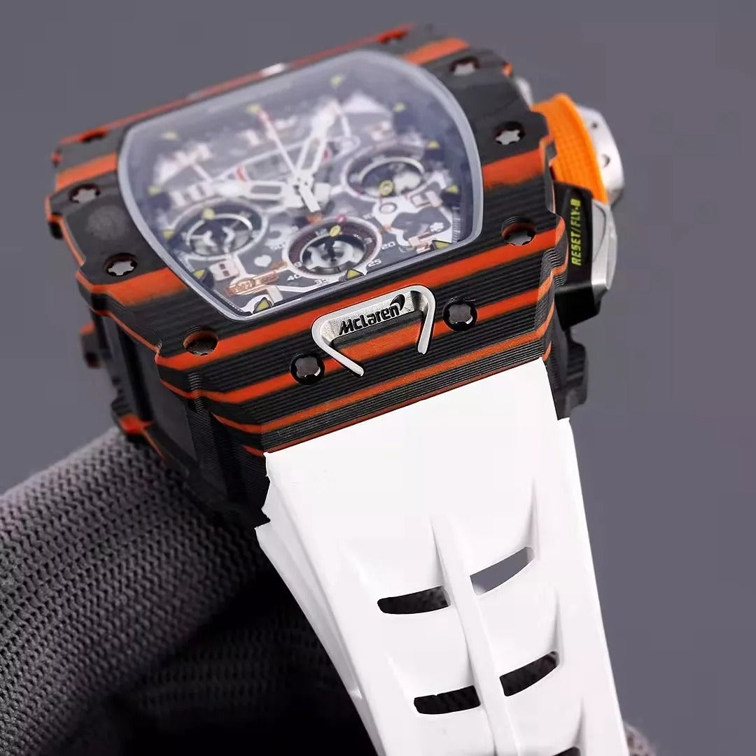 Black Orange Skeleton Dial Watch R776228