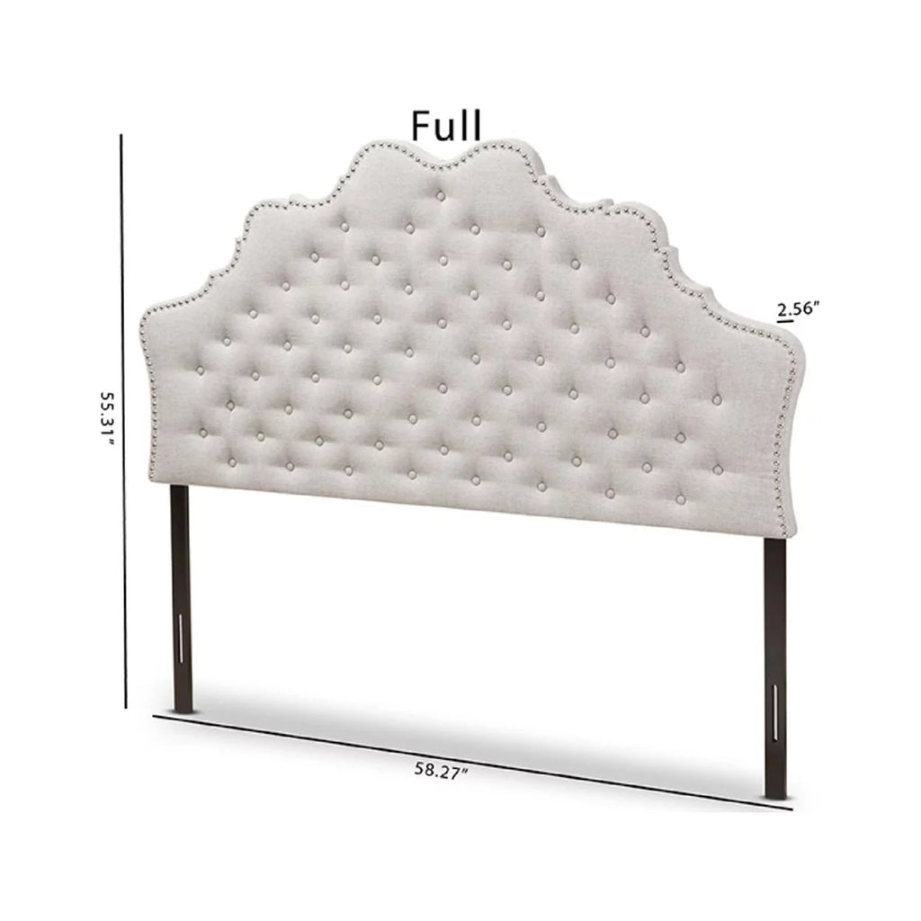 Greyish Beige Fabric Full Size Headboard S5736