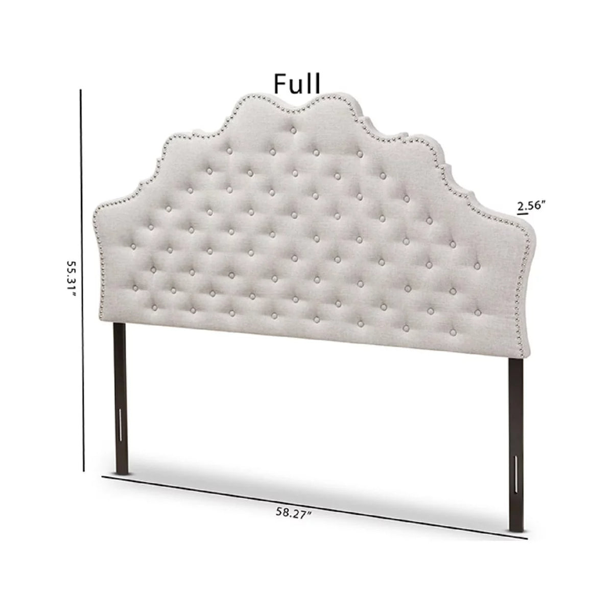 Greyish Beige Fabric Full Size Headboard S5736