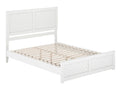 Queen Solid Wood Low Profile Platform Bed with Footboard, White P822