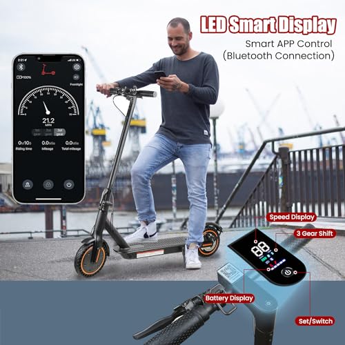 Electric Scooter with 8.5" Solid Tires, 500W Motor, 19MPH Max Speed O178640