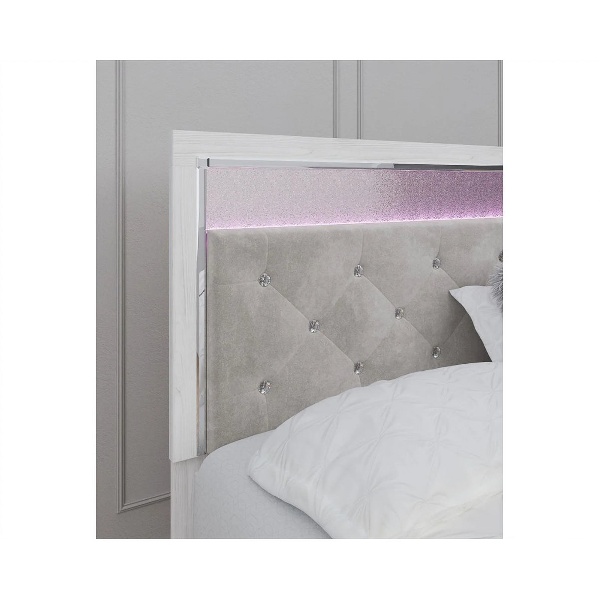 King Upholstered Fabric Panel Headboard Y711