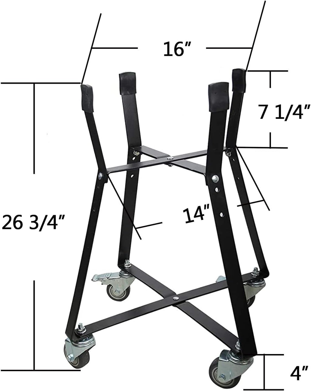 Rolling Cart with Locking Caster Wheels Powder Coated Steel S7465